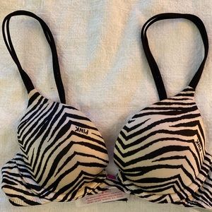 Victoria’s  secret pink zebra push up bra 32aa